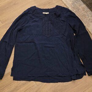 Pale Sky Navy Blouse